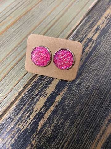 Barbie Pink Druzy Studs