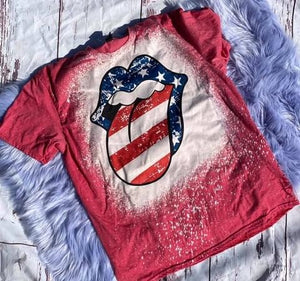 Patriotic Tongue Bleached Tee