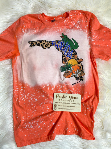 Leopard Florida State Bleached Tee