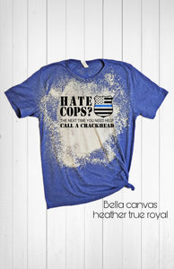 Blue Lives Matter Bleached Tee