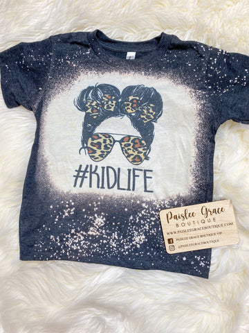 Leopard Kid Life Toddler Bleached Tee