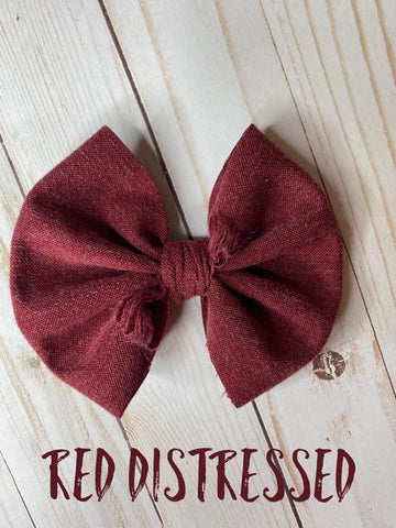 Red Distressed Bow