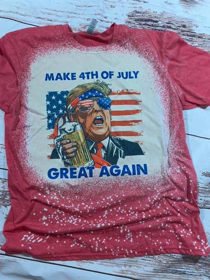 Trump July 4th Bleached Tee