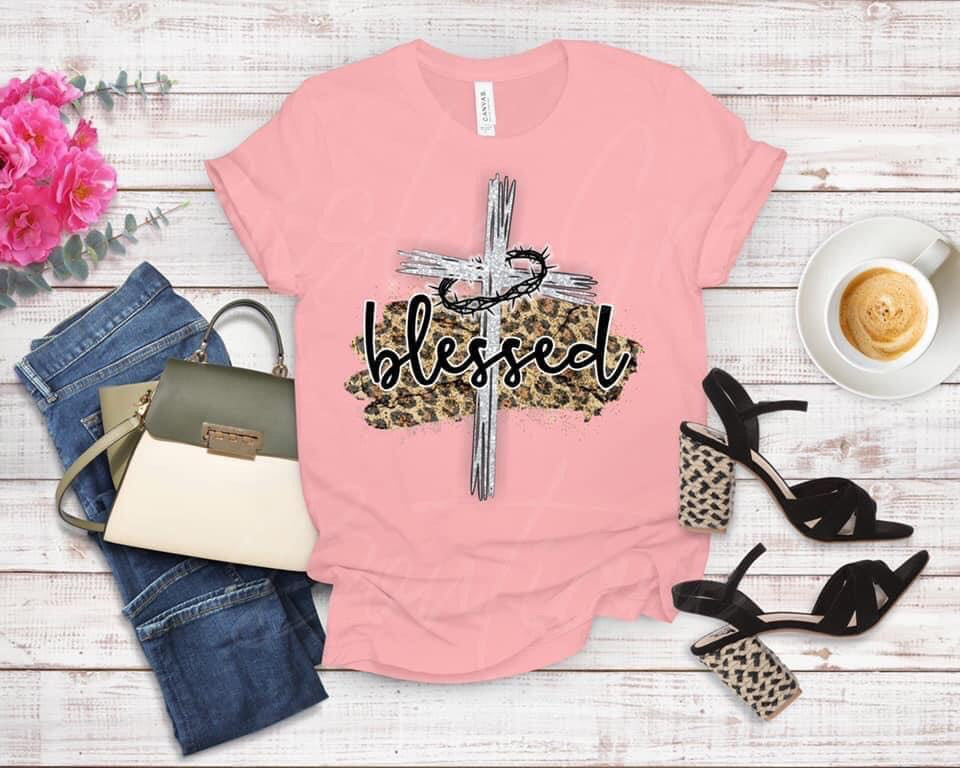 Leopard Blessed Cross Tee