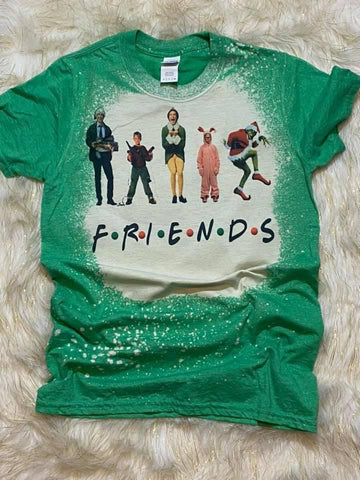 Christmas Friends Bleached Tee