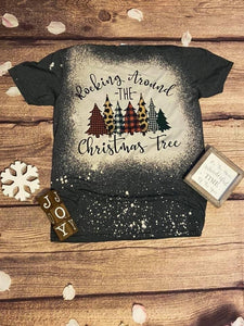 Rocking Around The Christmas Tree Bleached Tee