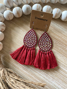 Red Tassel Earrings