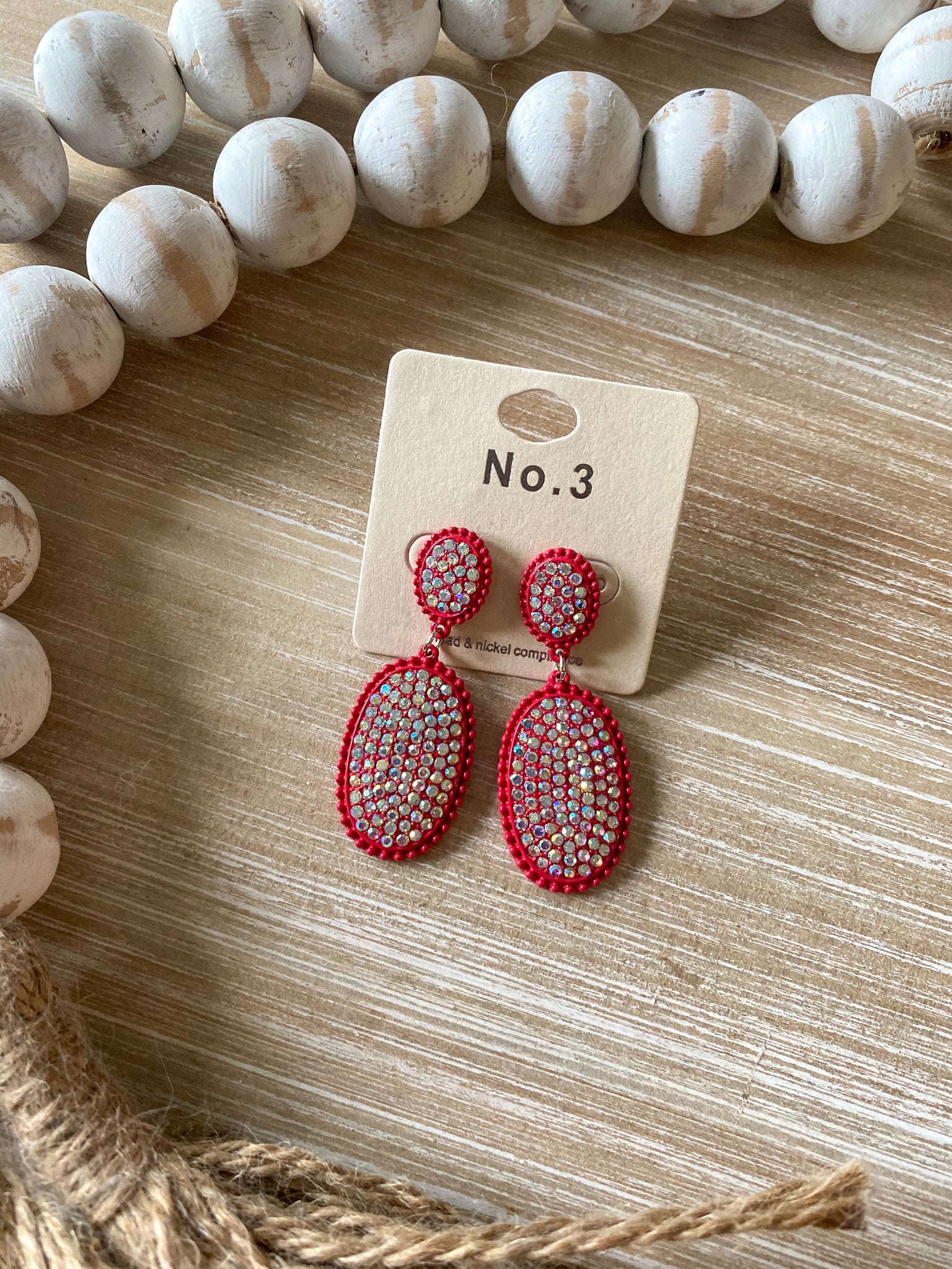 Red Sparkle Drop Earrings