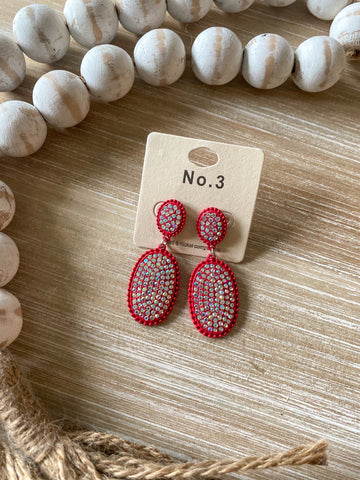 Red Sparkle Drop Earrings