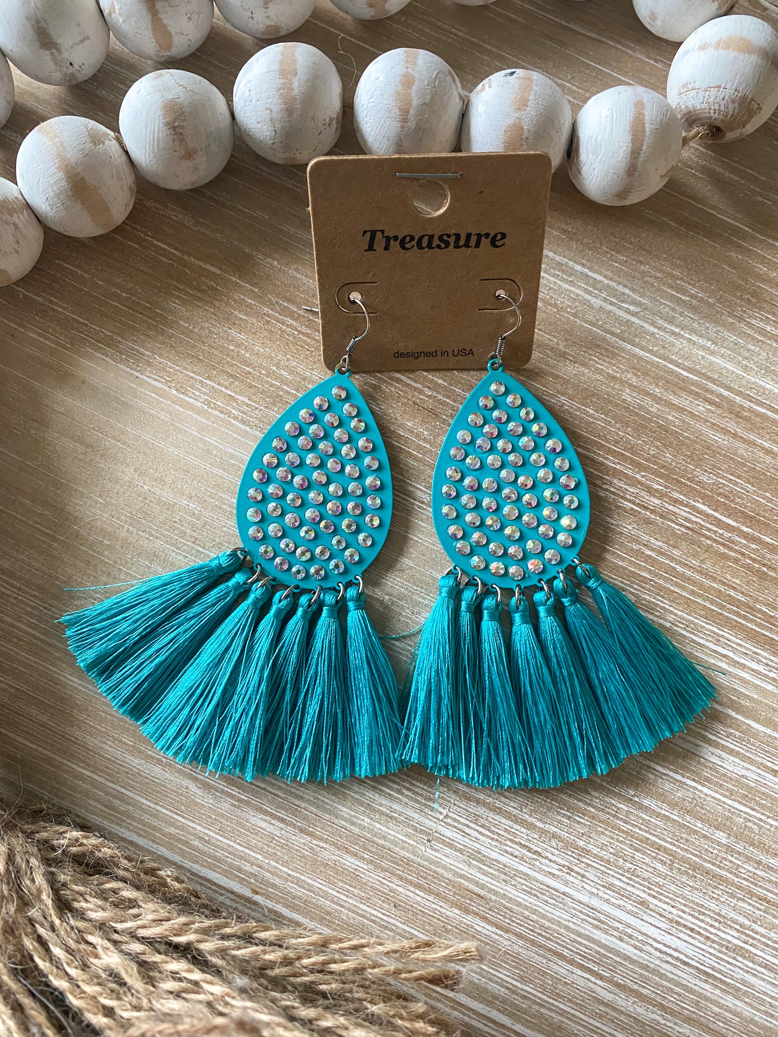 Turquoise Tassel Earrings