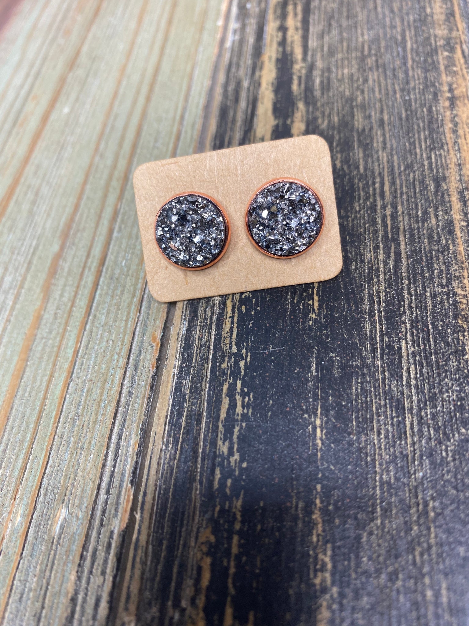 Charcoal Druzy Studs