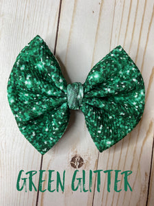 Green Glitter Bow