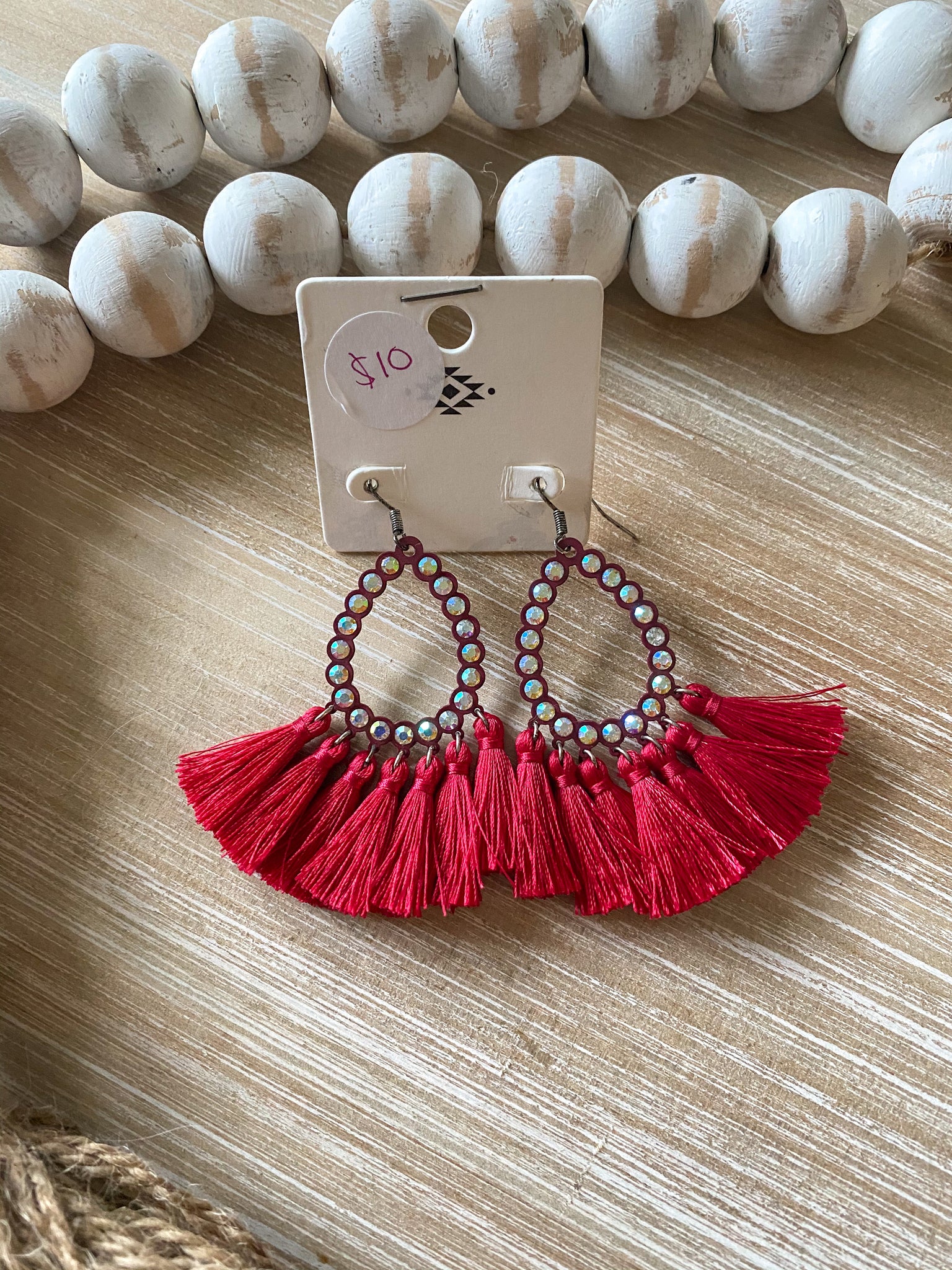 Red Tassel Earrings