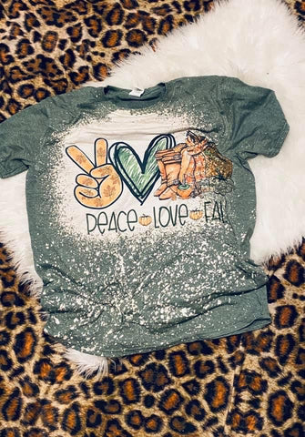 Peace Love Fall Bleached Tee