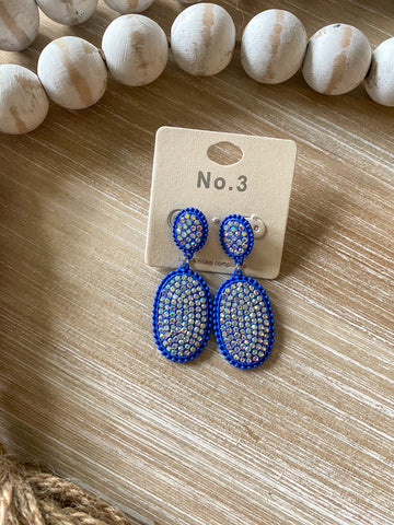 Blue Sparkle Drop Earrings