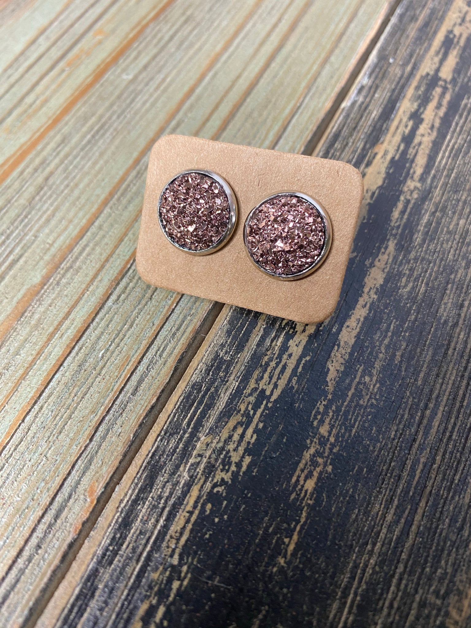 Rose Gold Druzy Studs