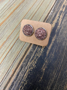 Rose Gold Druzy Studs