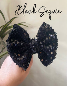 Black Sequin Bow