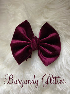 Burgundy Glitter Bow