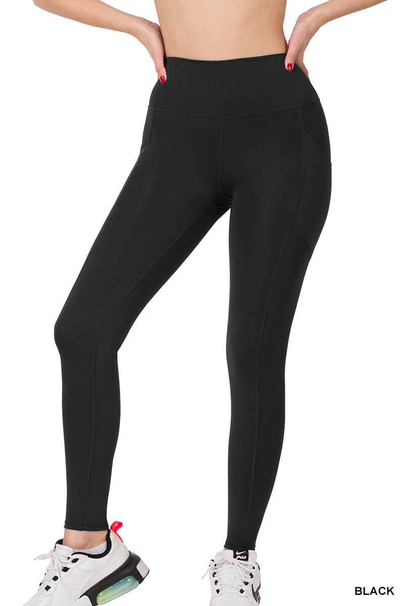 Black Athletic Leggings with Pockets