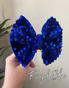 Royal Blue Sequin Bow