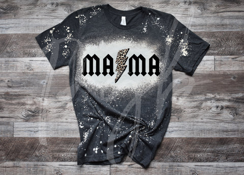 Leopard Bolt Mama Bleached Tee