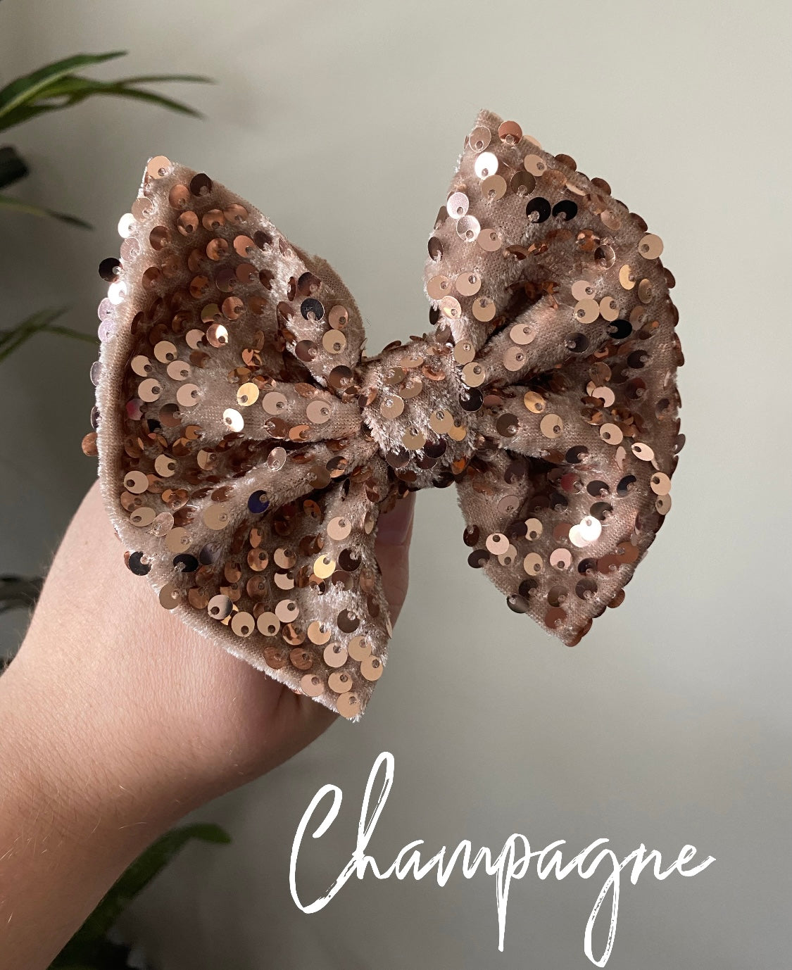 Champagne Sequin Bow